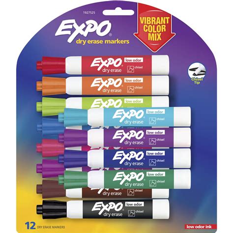 Expo Whiteboard Marker Pens Chisel Tip Vibrant Colours Pack