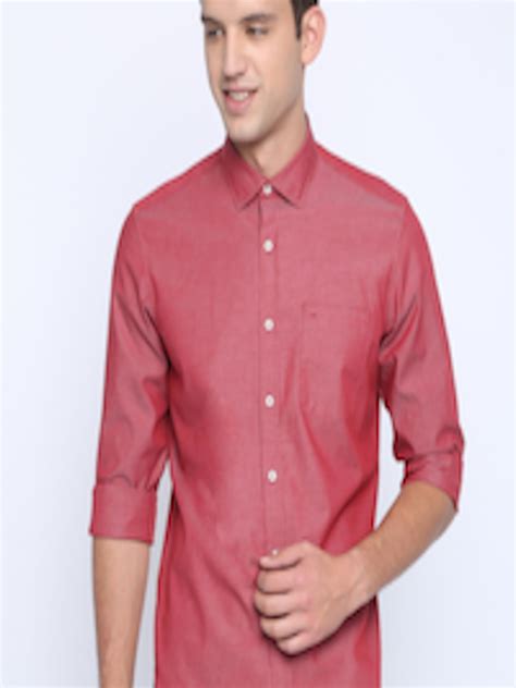 Buy Basics Men Red Slim Fit Solid Casual Shirt Shirts For Men