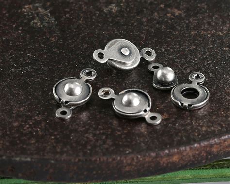 antique silver plated snap clasp xmm