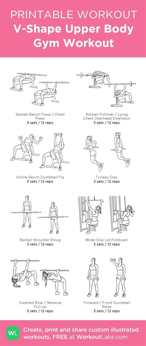 V Shape Upper Body Gym Workout My Visual Workout Created At