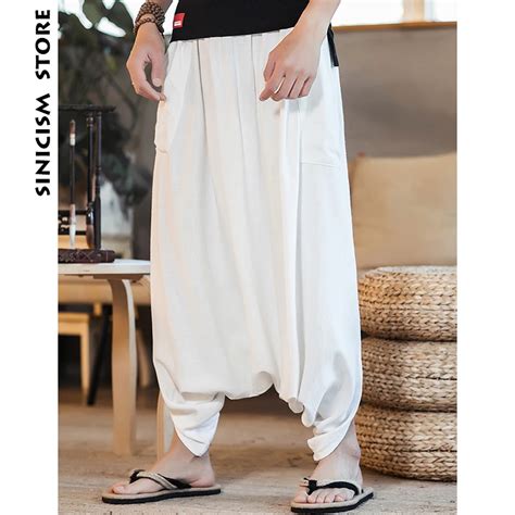 Sinicism Store Men Harem Pants Man Streetwear Solid Hanging Pants Male