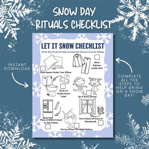 Snow Day Rituals Winter Checklist Winter To Do List Make It Snow