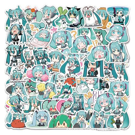 Pcs Set Cartoon Anime Hatsune Miku Kawaii Figure Sticker Waterproof