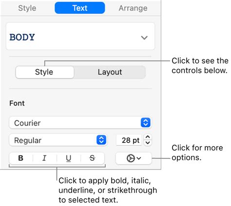 Add Bold Italic Underline Or Strikethrough To Text In Keynote On Mac