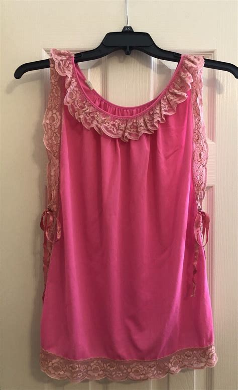 Vintage 1960s Hot Pink Baby Doll Nightgown Size S Gem