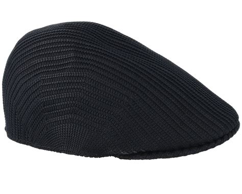 Tropic Rib 507 Black Flat Cap Kangol Caps Uk