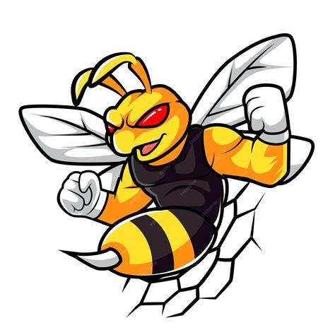 Premium Vector Bee Angry Mascot Logo Sport Logo