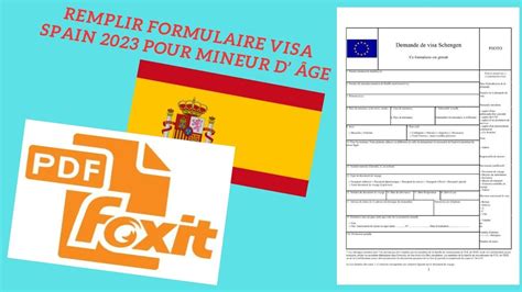 ملا استمارة فيزا إسبانيا للقاصرين Remplir formulaire visa Espagne