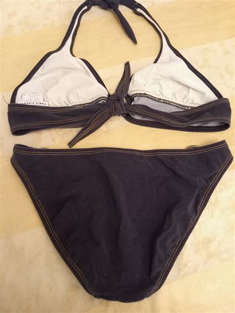 Rare Robin Piccone Bikini Vintage Denim Designer Swim Gem