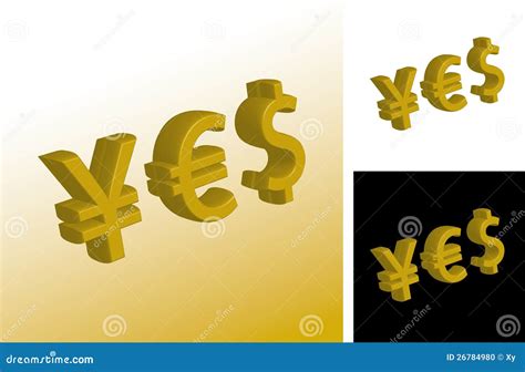 Currency Yes Signs Stock Vector Illustration Of Illustrated 26784980