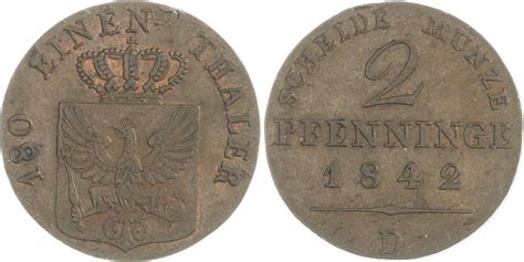 Brandenburg Preu En Cu Pfennig D Friedrich Wilhelm Iv