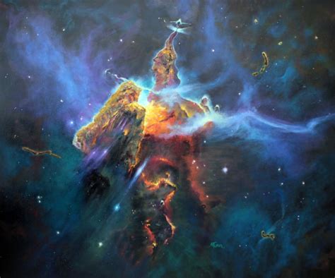 Mystic Mountain In Carina Nebula Painting By Marie Green Artfinder