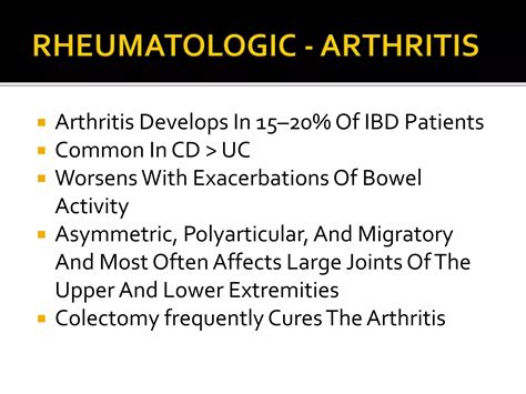 Extraintestinal Manifestations Of Ibd Inflammatory Bowel Disease A