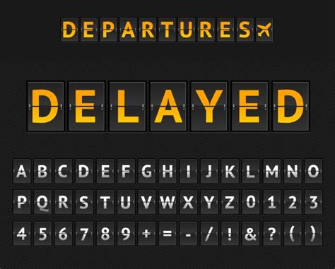 Airport flip board font showing flight departure Vector Image