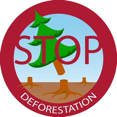 Stop Deforestation Logo Warning Icon Vector Art At Vecteezy