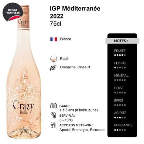 Méditerranée Crazy Bulles Rosé 2022 Lot De 6x75cl Domaine Tropez