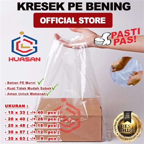 Jual Kresek PE Bening Plastik Kresek PE Bening Kantong Kresek PE