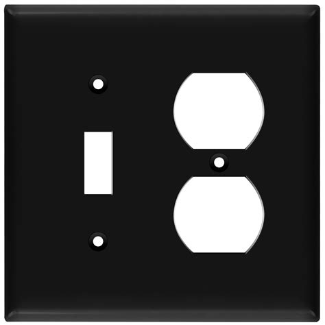 Enerlites 881121M BK Combination Two Gang Wall Plate Toggle And