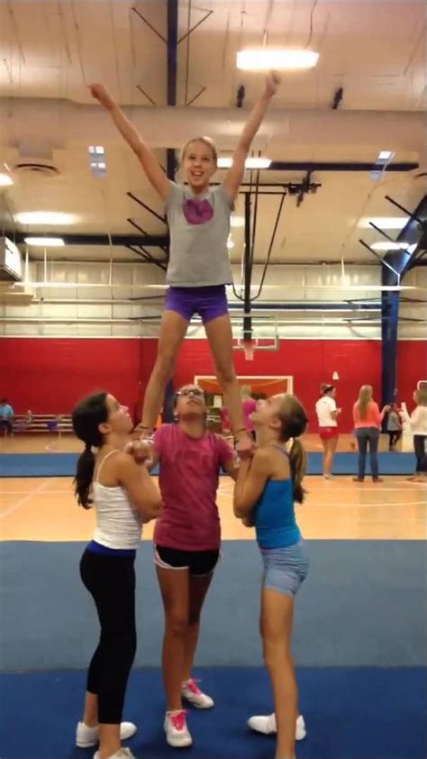 Easy Cheerleading Stunts Cool Cheer Stunts Cheer Moves Cheer Jumps