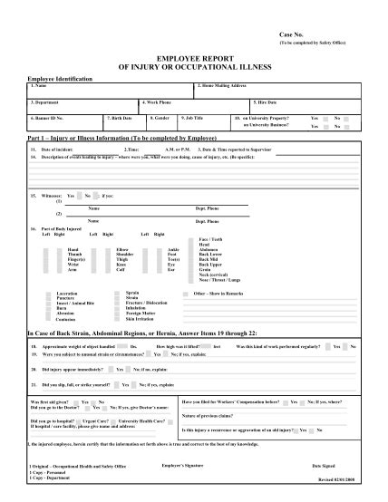 23 Register Of Injuries Illness Template Page 2 Free To Edit