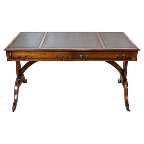 19th Century English Mahogany And Leather Top Architects Style Desk