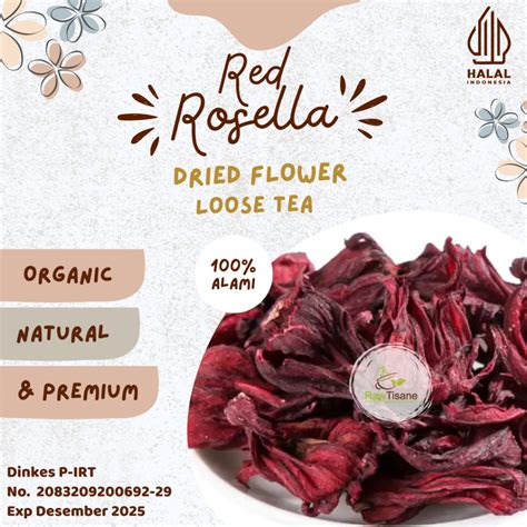 Jual Raw Tisane Red Rosella Flower Tea Teh Bunga Rosella Merah Isi