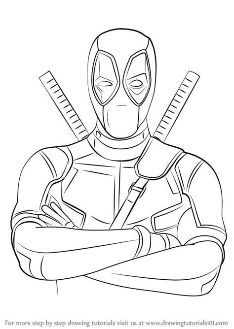 Learn How To Draw Deadpool Deadpool Step By Step Drawing Tutorials Cartoon Drawing