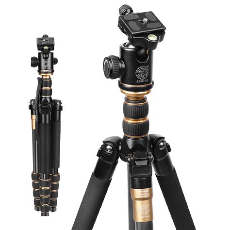 Q C Portable Carbon Fiber Tripod Monopod Kit Ball Head For Dslr