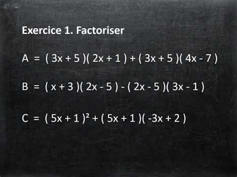 Calcul littéral Factoriser exercice corrigé YouTube