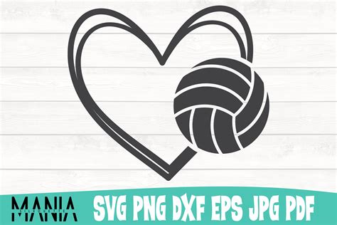 Volleyball Heart Svg Cut File Design Grafik Von Silhouettemania