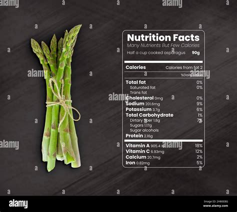 Asparagus nutrition facts Stock Photo - Alamy