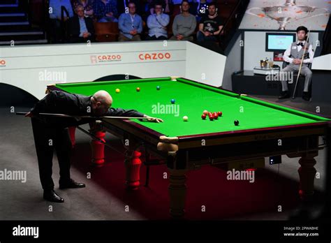 Luca Brecel In Action Against Si Jiahui Right On Day Fifteen Of The