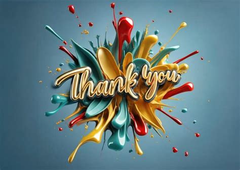 Premium Ai Image Vibrant Thank You Card With Colorful Paint Splashes