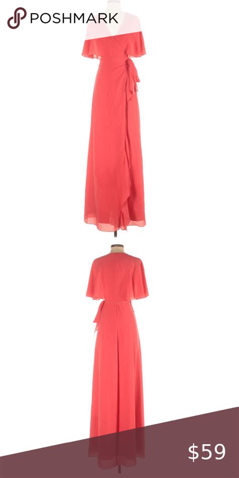 H By Halston Poppy V Neck Maxi Wrap Dress X Small Maxi Wrap Dress