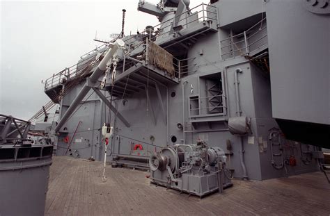 The Boat Boom Winch On The Port Side Of The Battleship Uss Iowa Bb 61 Picryl Public Domain