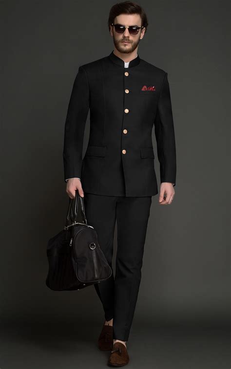 Classic Black Jodhpuri Suit Hangrr