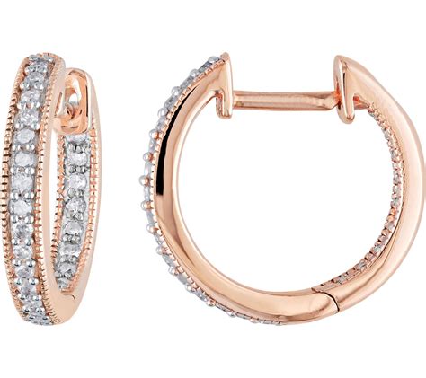 Diamond Hoop Earrings 14k Rose Gold 15 Cttwby Affinity —