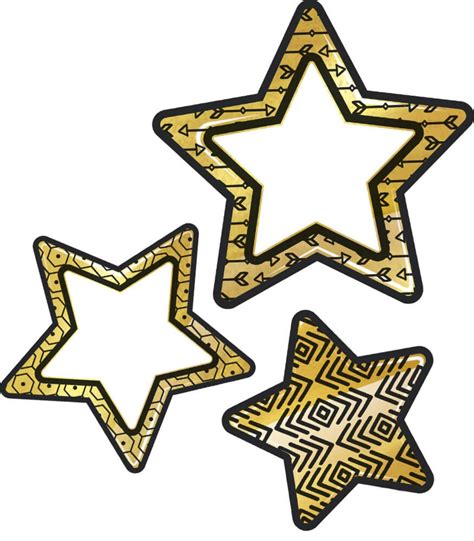 Carson Dellosa Stars Cutouts 36 Black And Gold Star Cutouts For Bulletin