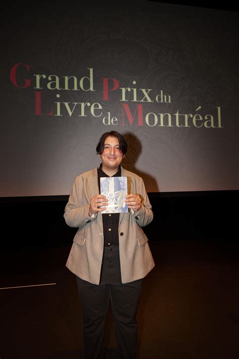 Eli Tareq El Bechelany Lynch Reçoit Le Grand Prix Du Livre De Montréal