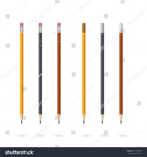 Set Pencils Various Colors Isolated On Stock Vector Royalty Free