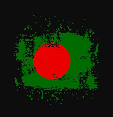 Premium Vector Bangladeshi Flag Brush Grunge Splatter Vector