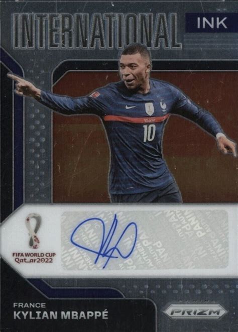 2022 Panini Prizm World Cup Qatar International Ink Kylian Mbappe IKM