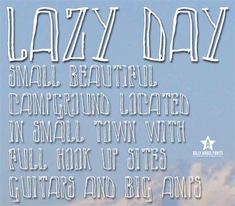 Lazy Day Font Billy Argel Fontspace