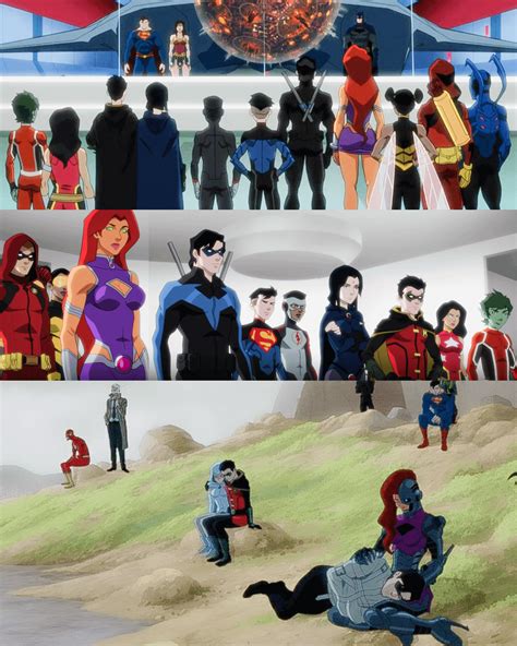 Dcamu Teen Titans Damirae And Nightwing And Starfire In Justice League Dark Apokolips War R