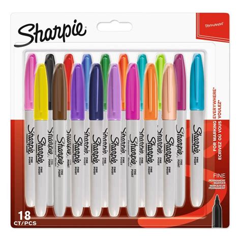 Sharpie Assorted Fine Point Permanent Markers 18 Pack Hobbycraft