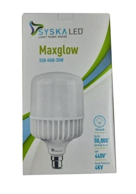 Ceramic Syska Maxglow W Hammer Led Bulb Warm White At Rs Piece