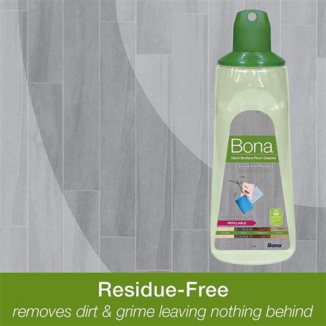 Bona Hard Surface Floor Cleaner Refillable Spray Mop Cartridge For Stone Tile Laminate And Vinyl