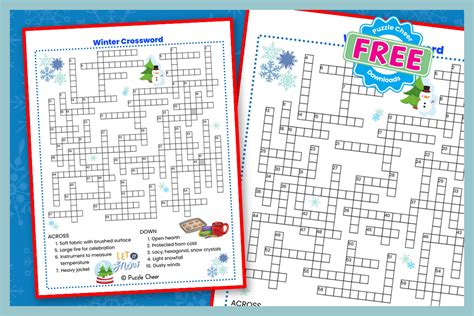 Winter Crossword Puzzle Puzzle Cheer