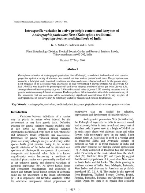 (PDF) Andrographis isozyme analysis - DOKUMEN.TIPS