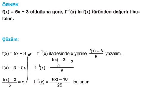 Bir Fonksiyonun Tersi Nas L Al N R Konu Anlat M Z Ml Sorular S N F